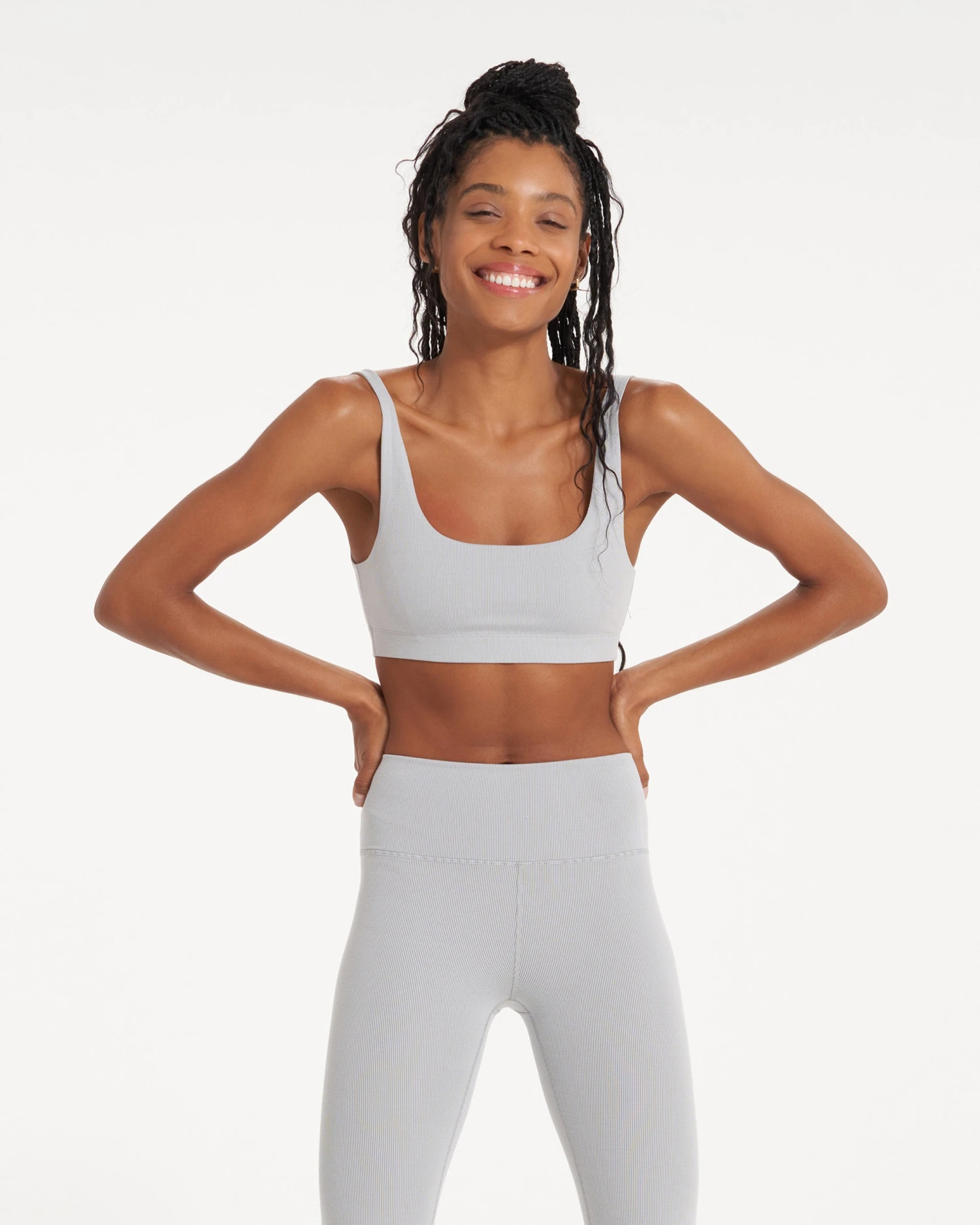 Lux Rib Daily Bra | Pale Grey Heather - Image 2