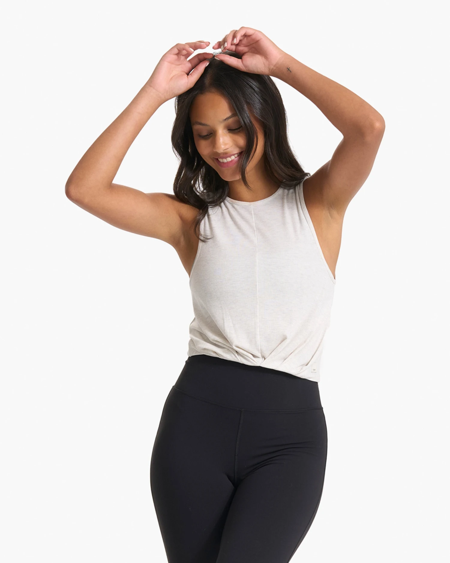 Cove High Neck Tank | White Heather - Image 2