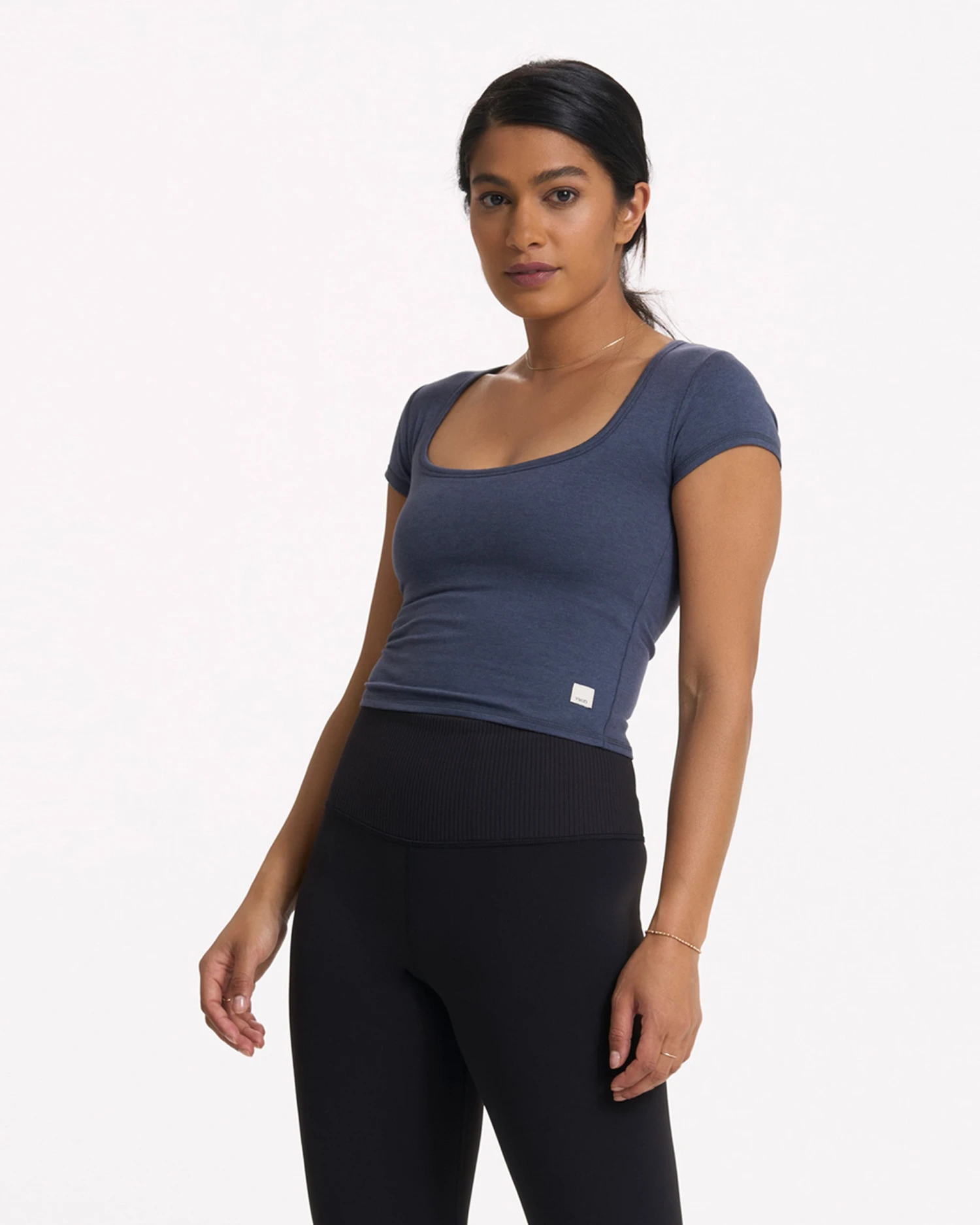 Short Sleeve Halo Crop | Azure Heather - Image 2