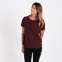 Lux Performance Tee | Bordeaux Heather