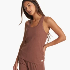 Lux Performance Tank | Hazelnut Heather