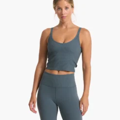 Rib Crop Tank | Stone