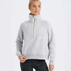 Restore Half Zip | Light Heather Grey