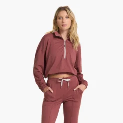 Halo Relaxed Half Zip | Rosewood Heather