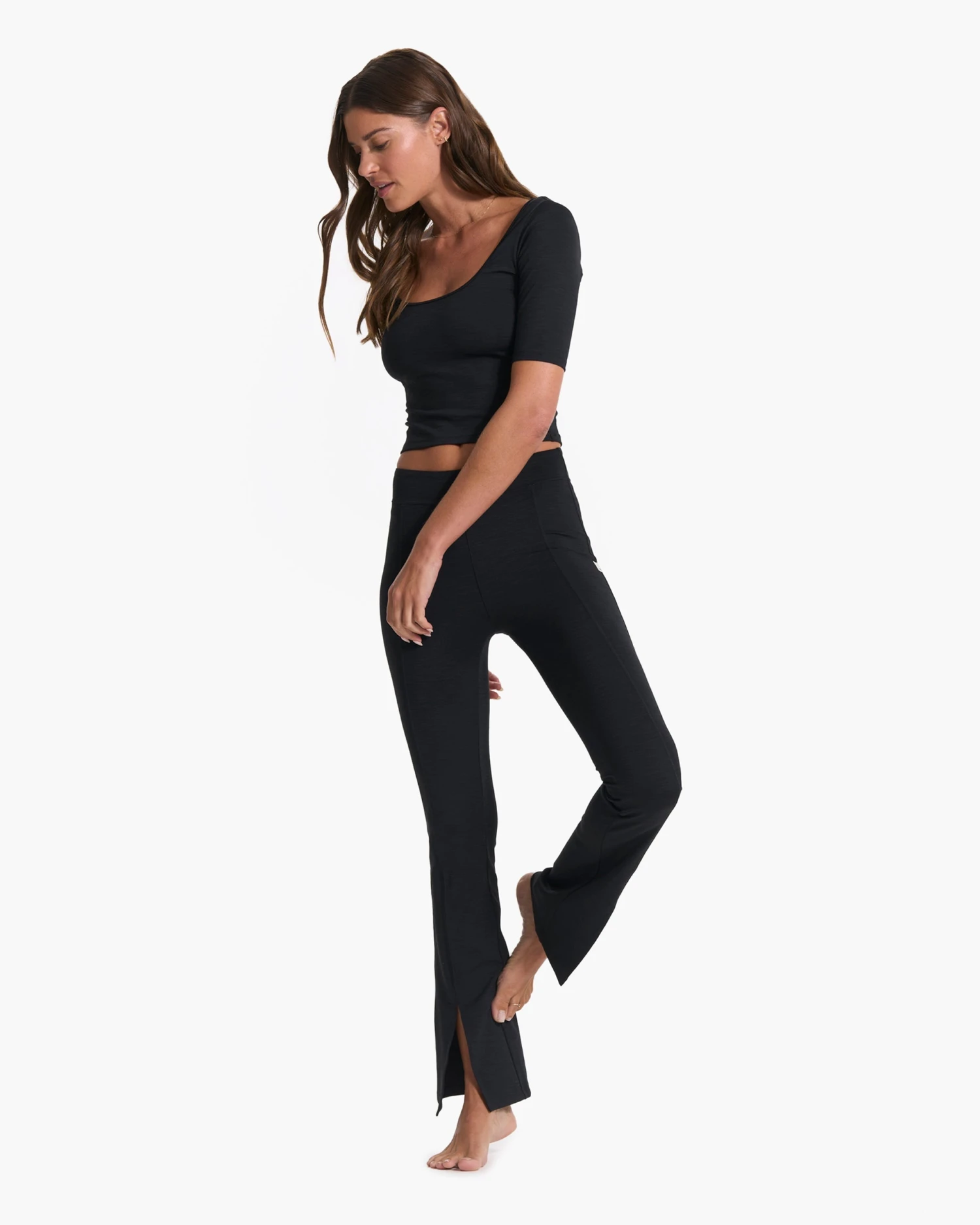 Lux Rib Split Bootcut | Black - Image 6