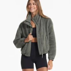 Cozy Sherpa Jacket | Dusty Pine
