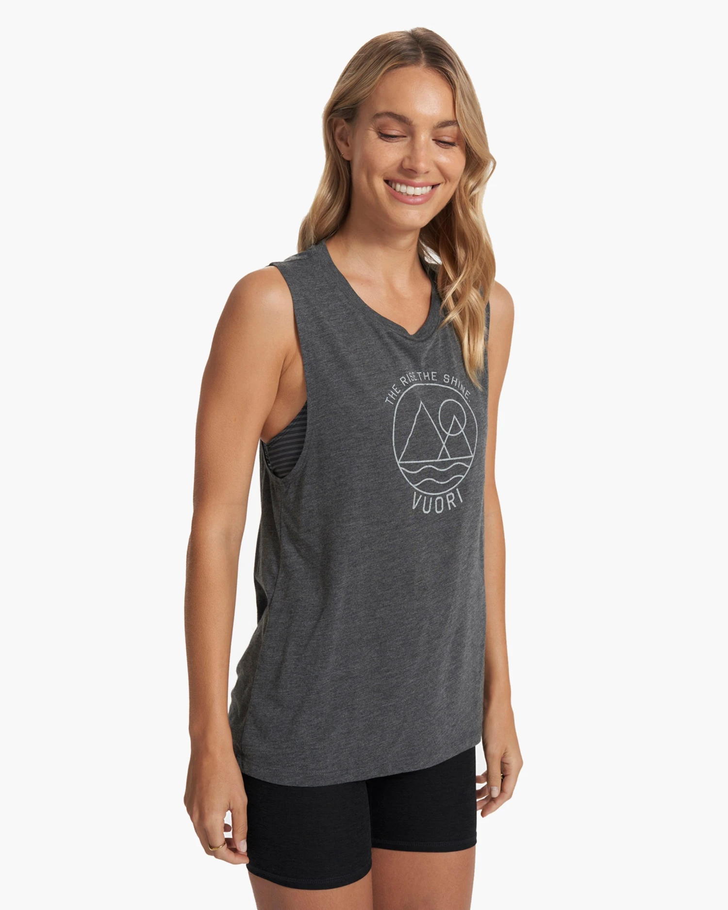 The Rise The Shine Tank | Dark Heather Grey - Image 5