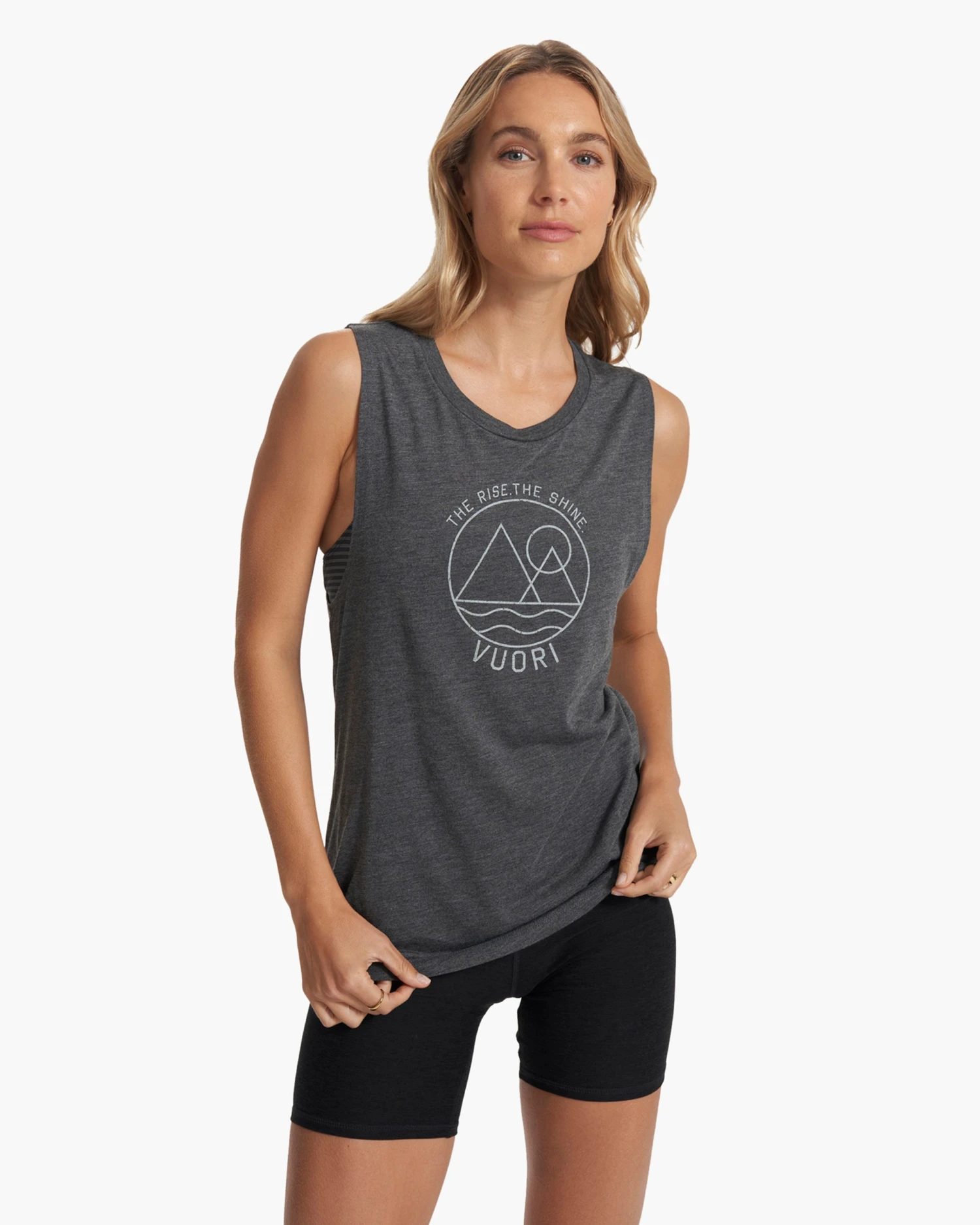 The Rise The Shine Tank | Dark Heather Grey - Image 4